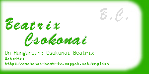 beatrix csokonai business card